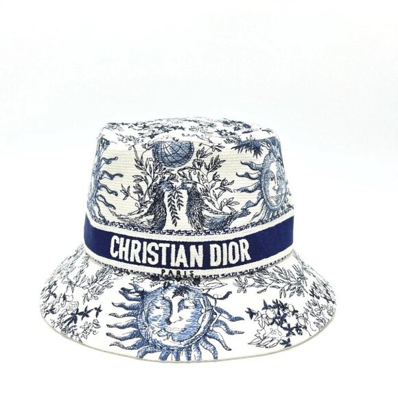 Dior 42TFS923X131 D-BOBBY Embroidered logo jacquard Hat Canvas White/Navy main image 11